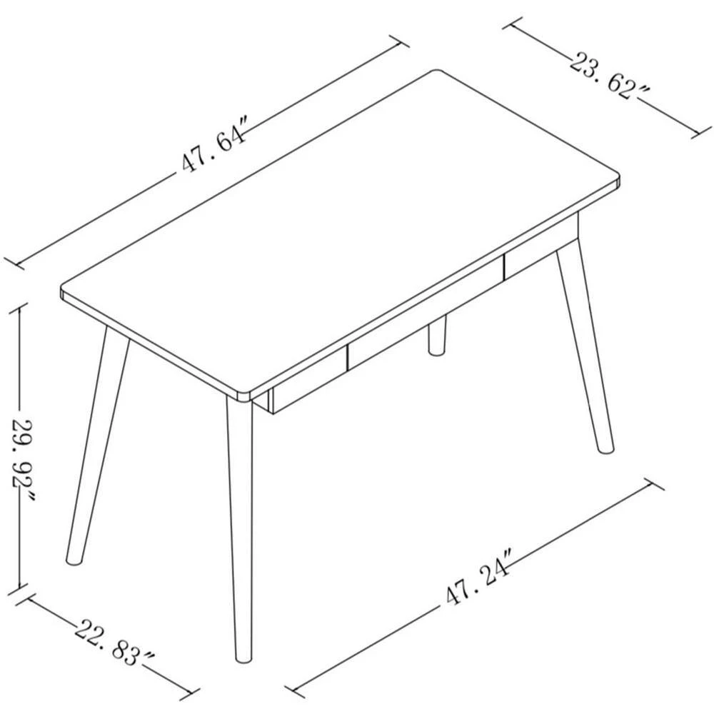 23.62 in. Rectangular White Wood 1-Drawer Computer Desk with Solid Wood Legs by Wateday 6 23.62 in. Rectangular White Wood 1-Drawer Computer Desk with Solid Wood Legs by Wateday - Image 6