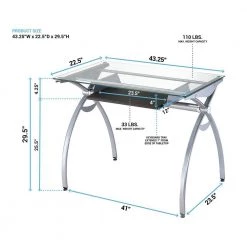 22.5 in. Rectangular White Glass Computer Desk with Keyboard Tray by Wateday 10 22.5 in. Rectangular White Glass Computer Desk with Keyboard Tray by Wateday -Wateday Sales Store white wateday computer desks yj yuki9595800 4f 1000