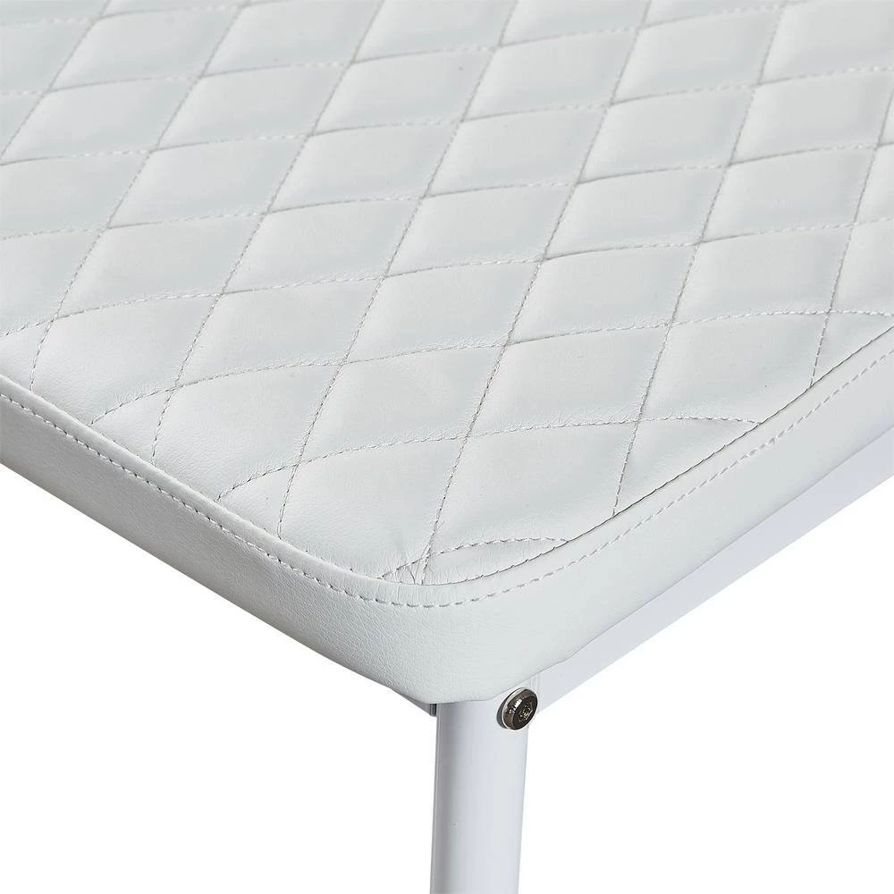 White Upholstered Leather Dining Chair, Set of 4 by Wateday 5 White Upholstered Leather Dining Chair, Set of 4 by Wateday - Image 5