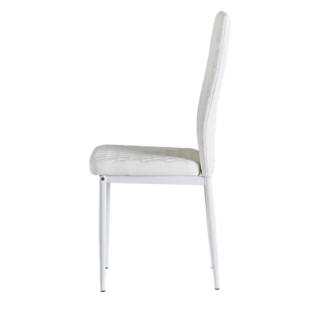 White Upholstered Leather Dining Chair, Set of 4 by Wateday 2 White Upholstered Leather Dining Chair, Set of 4 by Wateday - Image 2