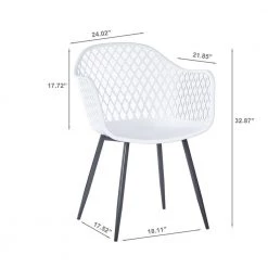 White plastic dining chair with arms, set of 2 by Wateday -Wateday Sales Store white wateday dining chairs yj yuki9595138 44 1000
