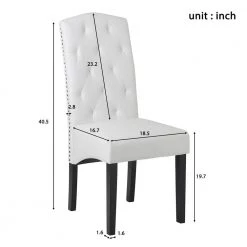 White PU Upholstered Dining Side Chairs (Set of 2) by Wateday -Wateday Sales Store white wateday dining chairs yj yuki9596032 44 1000