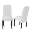 White PU Upholstered Dining Side Chairs (Set of 2) by Wateday