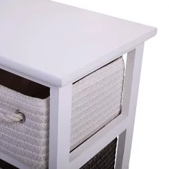 4-Drawer White Dresser with Woven Baskets (23.60"H X 19.70"W X 11.80"D) by Wateday 10 4-Drawer White Dresser with Woven Baskets (23.60"H X 19.70"W X 11.80"D) by Wateday -Wateday Sales Store white wateday dressers yj yuki9597425 4f 1000