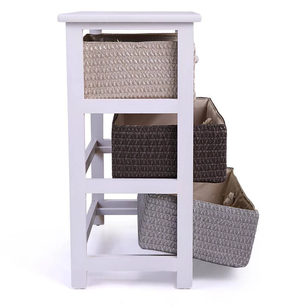 4-Drawer White Dresser with Woven Baskets (23.60"H X 19.70"W X 11.80"D) by Wateday 2 4-Drawer White Dresser with Woven Baskets (23.60"H X 19.70"W X 11.80"D) by Wateday - Image 2