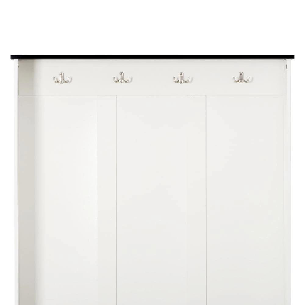 White Hall Tree Storage Bench, 3-in-1 Design, 72.1 in. H x 16.3 in. W x 45.8 L in. by Wateday 6 White Hall Tree Storage Bench, 3-in-1 Design, 72.1 in. H x 16.3 in. W x 45.8 L in. by Wateday - Image 6