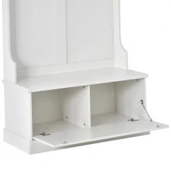 White Hall Tree Entryway Bench, 72 in. H x 18.5 in. W x 40.7 in. L by Wateday -Wateday Sales Store white wateday hall trees yj yuki9595353 4f 1000