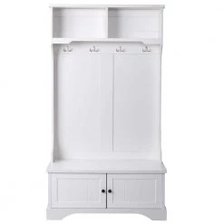 White Hall Tree Entryway Bench, 72 in. H x 18.5 in. W x 40 in. L by Wateday
