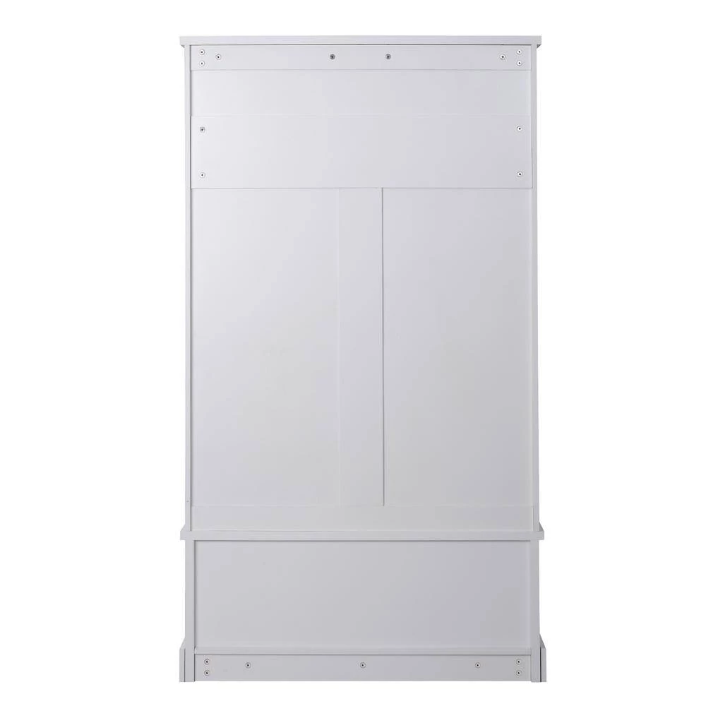 White Hall Tree Entryway Bench, 72 in. H x 18.5 in. W x 40 in. L by Wateday 3 White Hall Tree Entryway Bench, 72 in. H x 18.5 in. W x 40 in. L by Wateday - Image 3