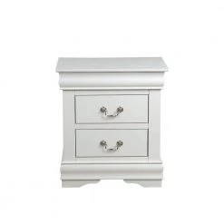 2-Drawer White Nightstand 24 in. H x 15 in. W x 24 in. D by Wateday