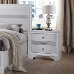 2-Drawer White Nightstand 26 in. H x 17 in. W x 26 in. D by Wateday -Wateday Sales Store white wateday nightstands yj yuki9595379 31 1000