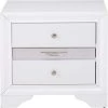 2-Drawer White Nightstand 26 in. H x 17 in. W x 26 in. D by Wateday