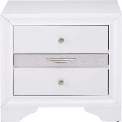 2-Drawer White Nightstand 26 in. H x 17 in. W x 26 in. D by Wateday
