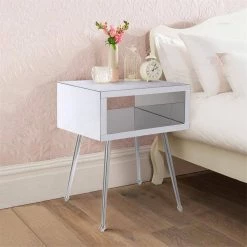 White Mirror Nightstand 23.22 in. H x 15.16 in. W x 17.91 in. D by Wateday -Wateday Sales Store white wateday nightstands yj yuki9595386 31 1000