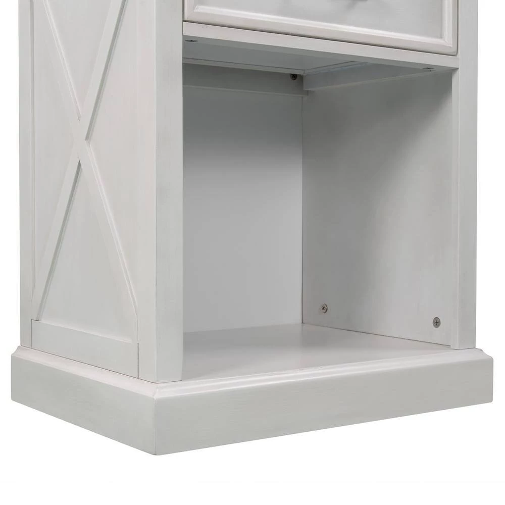 1-Drawer White Nightstand, 26"H x 15.9"W x 22"L by Wateday 6 1-Drawer White Nightstand, 26"H x 15.9"W x 22"L by Wateday - Image 6