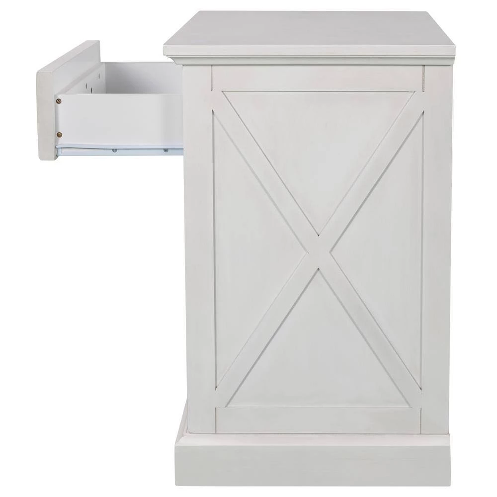 1-Drawer White Nightstand, 26"H x 15.9"W x 22"L by Wateday 2 1-Drawer White Nightstand, 26"H x 15.9"W x 22"L by Wateday - Image 2