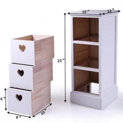 3-Drawer White Nightstand 25 in. H x 9.6 in. W x 11.6 in. D by Wateday -Wateday Sales Store white wateday nightstands yj yuki9596138 44 1000