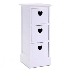 3-Drawer White Nightstand 25 in. H x 9.6 in. W x 11.6 in. D by Wateday