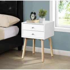2-Drawer White Nightstand 24.02 in. H x 15.75 in. W x 15.75 in. D by Wateday 9 2-Drawer White Nightstand 24.02 in. H x 15.75 in. W x 15.75 in. D by Wateday -Wateday Sales Store white wateday nightstands yj yuki9596359 31 1000