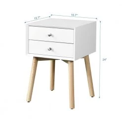 2-Drawer White Nightstand 24.02 in. H x 15.75 in. W x 15.75 in. D by Wateday 8 2-Drawer White Nightstand 24.02 in. H x 15.75 in. W x 15.75 in. D by Wateday -Wateday Sales Store white wateday nightstands yj yuki9596359 4f 1000