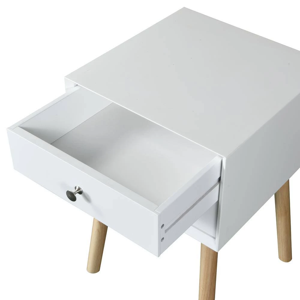 2-Drawer White Nightstand 24.02 in. H x 15.75 in. W x 15.75 in. D by Wateday 3 2-Drawer White Nightstand 24.02 in. H x 15.75 in. W x 15.75 in. D by Wateday - Image 3