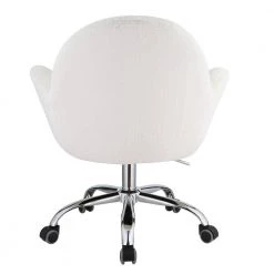 White Fabric Office Chair with Arms by Wateday -Wateday Sales Store white wateday office stools yj yuki9595100 4f 1000