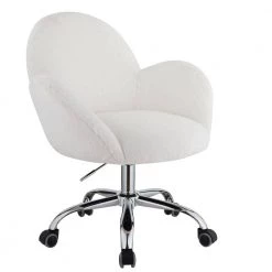 White Fabric Office Chair with Arms by Wateday