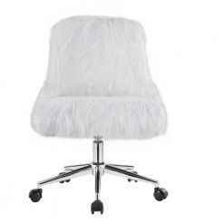 White Faux Fur Office Chair without Arm by Wateday 7 White Faux Fur Office Chair without Arm by Wateday -Wateday Sales Store white wateday office stools yj yuki9595101 c3 1000