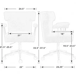 White Faux Fur Vanity Chair Office Chair by Wateday -Wateday Sales Store white wateday office stools yj yuki9596859 4f 1000