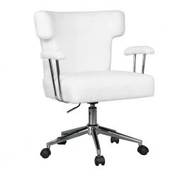 White Faux Fur Vanity Chair Office Chair by Wateday