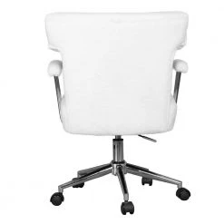 White Faux Fur Vanity Chair Office Chair by Wateday -Wateday Sales Store white wateday office stools yj yuki9596859 c3 1000
