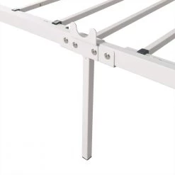 White Queen Metal Bed Frame with Sturdy Steel Slat by Wateday -Wateday Sales Store white wateday panel beds yj yuki9596558 4f 1000