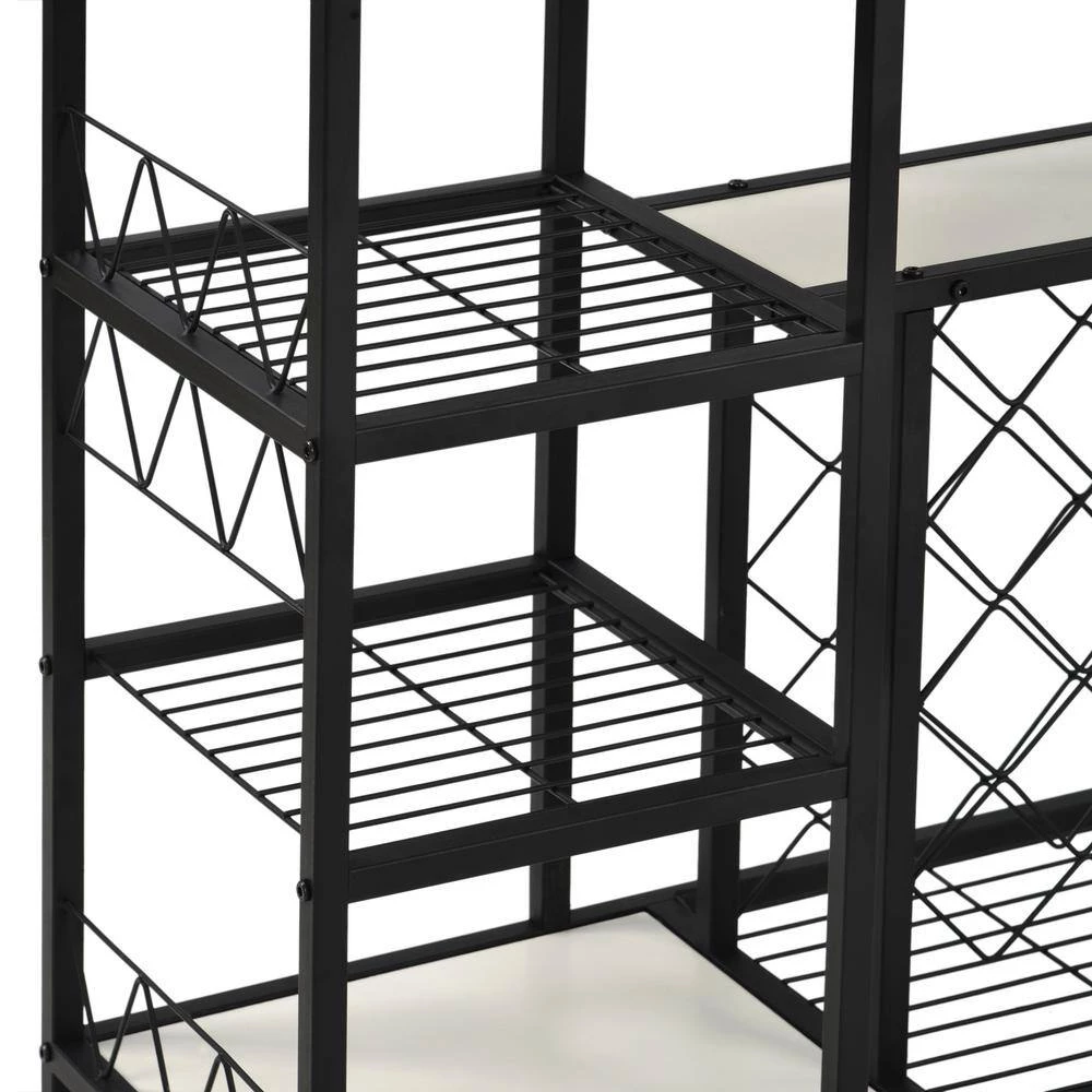 White Buffet Table with Shelves and Wine Rack by Wateday 5 White Buffet Table with Shelves and Wine Rack by Wateday - Image 5