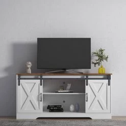 59 in. White TV Stand with Adjustable Shelves Fits TV's up to 65 in. by Wateday -Wateday Sales Store white wateday tv stands yj yuki9595458 31 1000