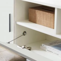 63 in. White TV Stand with 1-Drawer Fits TV's up to 65 in. with LED Lights, 2 Doors by Wateday -Wateday Sales Store white wateday tv stands yj yuki9595939 4f 1000