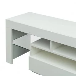 63 in. White TV Stand with 2-Drawer Fits TV's up to 55 in. with LED Lights by Wateday -Wateday Sales Store white wateday tv stands yj yuki9595942 1f 1000