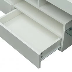 63 in. White TV Stand with 2-Drawer Fits TV's up to 55 in. with LED Lights by Wateday -Wateday Sales Store white wateday tv stands yj yuki9595942 44 1000