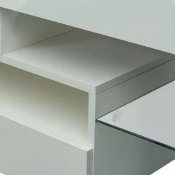 63 in. White TV Stand with 2-Drawer Fits TV's up to 55 in. with LED Lights by Wateday -Wateday Sales Store white wateday tv stands yj yuki9595942 c3 1000