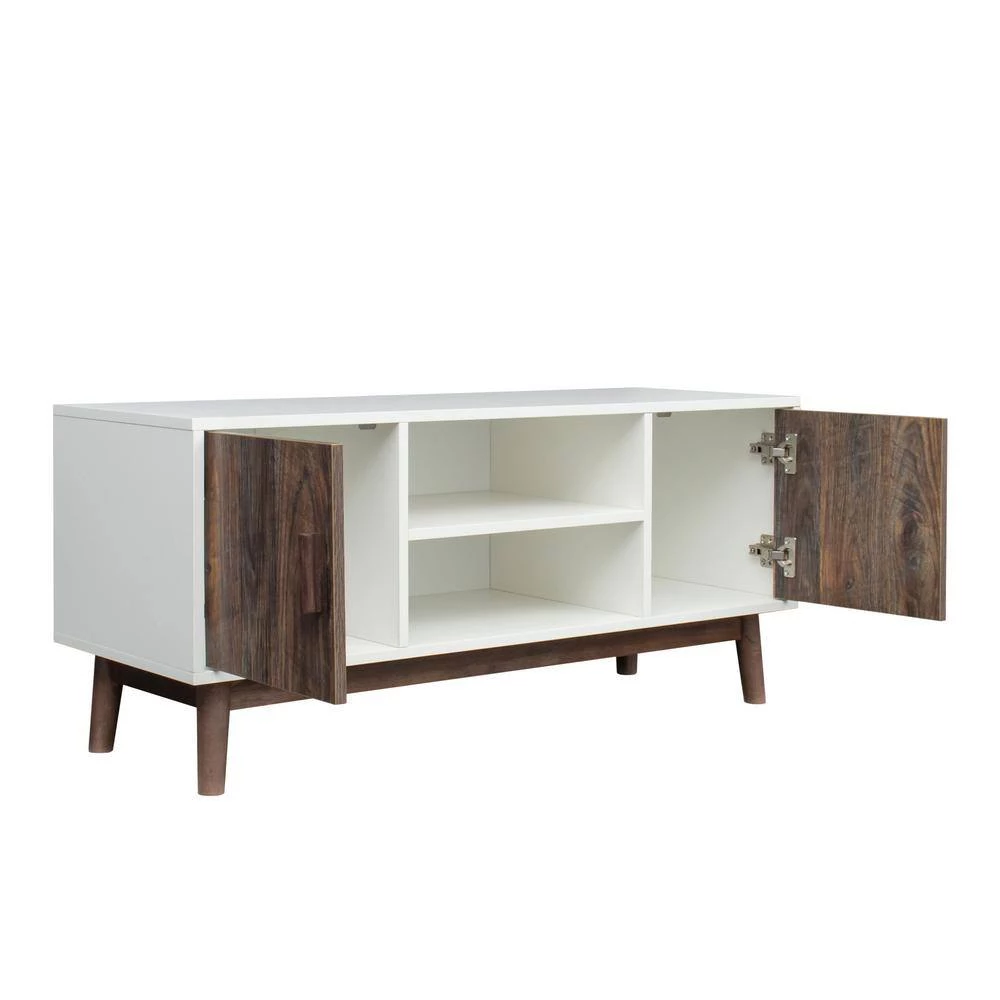 42.91 in. White TV Stand with 2 Cabinet Fits TV's up to 55 in. by Wateday 4 42.91 in. White TV Stand with 2 Cabinet Fits TV's up to 55 in. by Wateday - Image 4