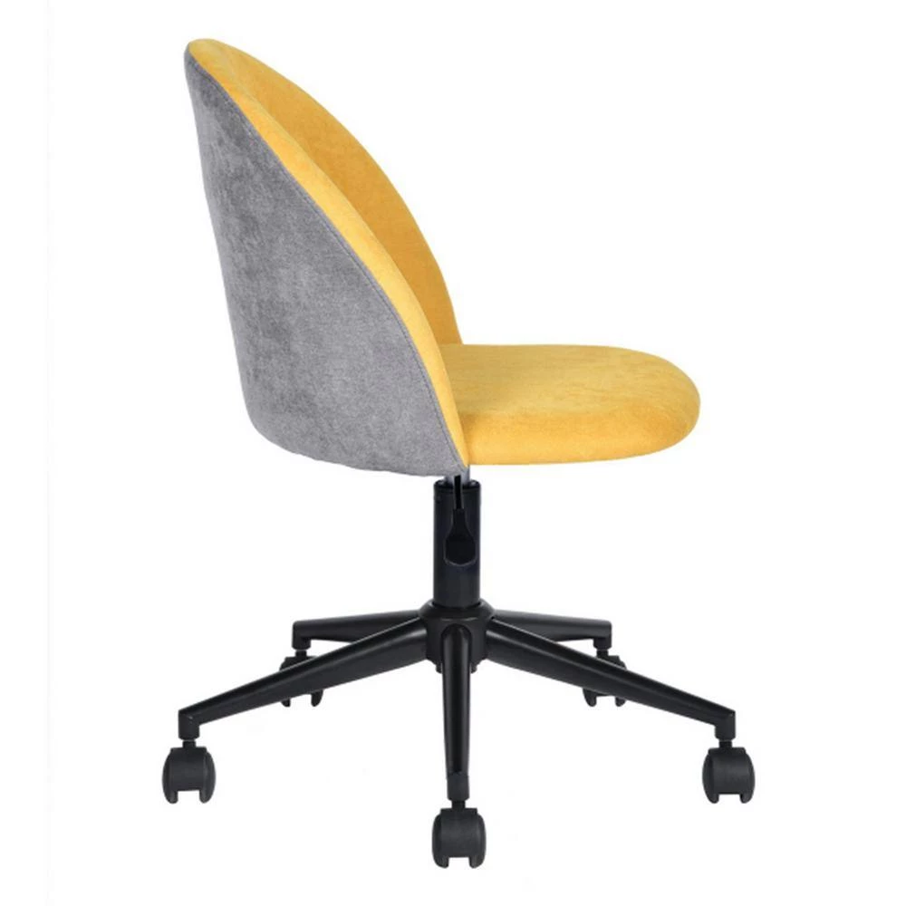 Yellow and Gray Fabric Upholstered Office Task Chair without Arms by Wateday 2 Yellow and Gray Fabric Upholstered Office Task Chair without Arms by Wateday - Image 2
