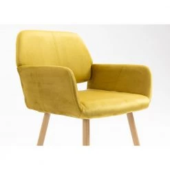 Yellow Velvet Upholstered Backrest Side Chair by Wateday -Wateday Sales Store yellow wateday accent chairs yj 1001yellow 1f 1000