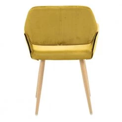 Yellow Velvet Upholstered Backrest Side Chair by Wateday -Wateday Sales Store yellow wateday accent chairs yj 1001yellow 66 1000