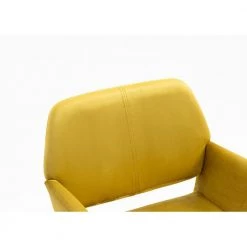 Yellow Velvet Upholstered Backrest Side Chair by Wateday -Wateday Sales Store yellow wateday accent chairs yj 1001yellow c3 1000