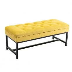 Yellow Storage Bench 18.11 in. x 44.09 in. x 17.52 in. by Wateday