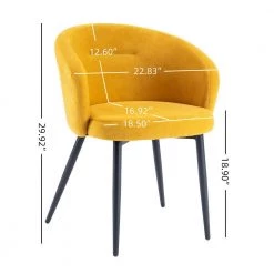 Yellow Upholstered Fabric Dining Chairs with Metal Legs (Set of 2) by Wateday -Wateday Sales Store yellow wateday dining chairs yj w21236342 4f 1000