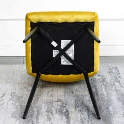 Yellow Velvet Dining Side Chair (Set of 4) by Wateday -Wateday Sales Store yellow wateday dining chairs yj yuki9596238 1f 1000