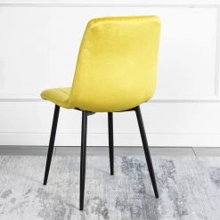 Yellow Velvet Dining Side Chair (Set of 4) by Wateday -Wateday Sales Store yellow wateday dining chairs yj yuki9596238 c3 1000