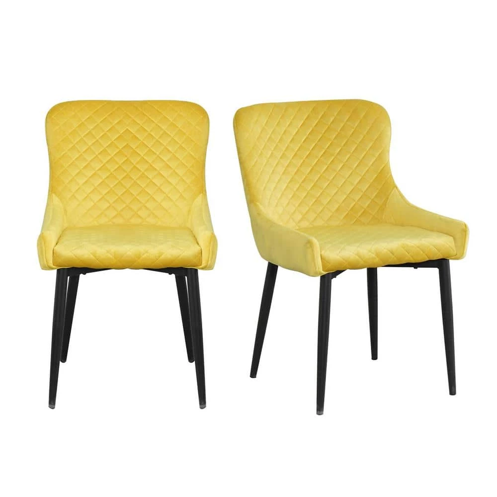 Yellow Faric Dining Side Chair (Set of 2) by Wateday 1 Yellow Faric Dining Side Chair (Set of 2) by Wateday